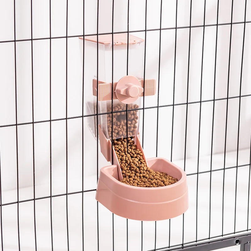 Automatic Pet Feeder Cage Hanging Bowl