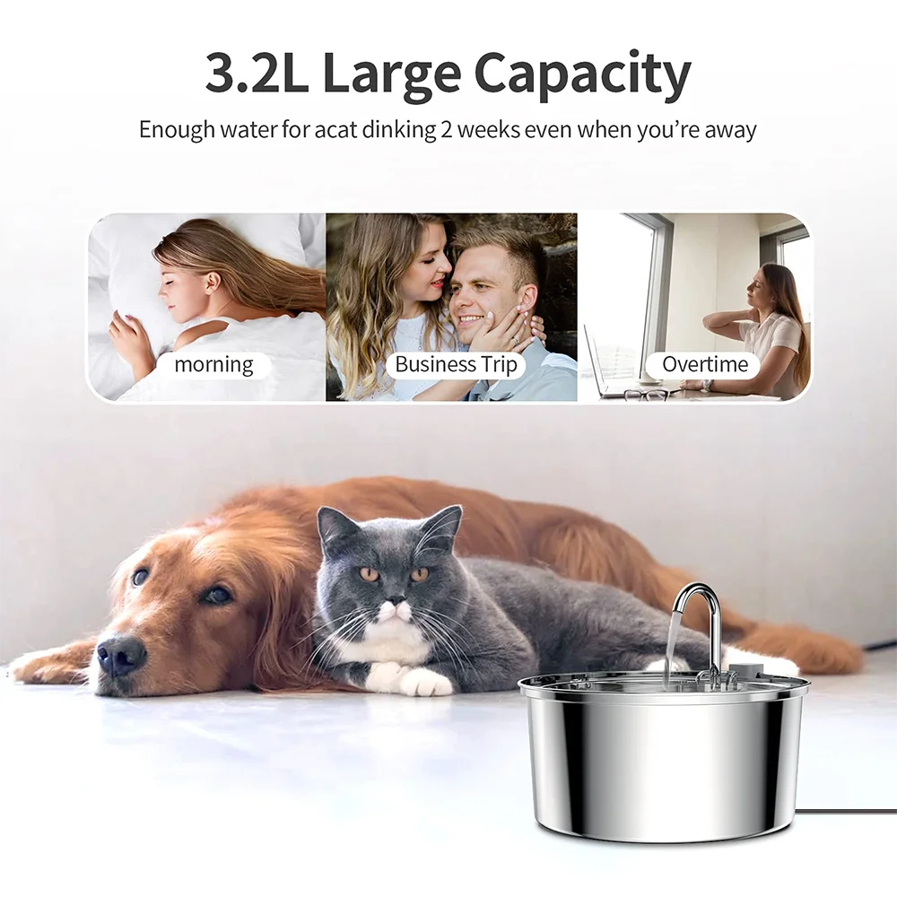 Stainless Steel Automatic Pet Water Fountain 🐾💧