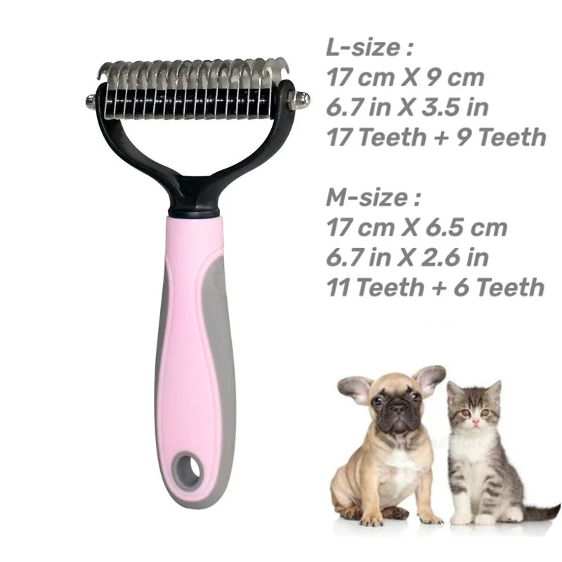 2-Sided Deshedding & Dematting Pet Brush 🐾✨