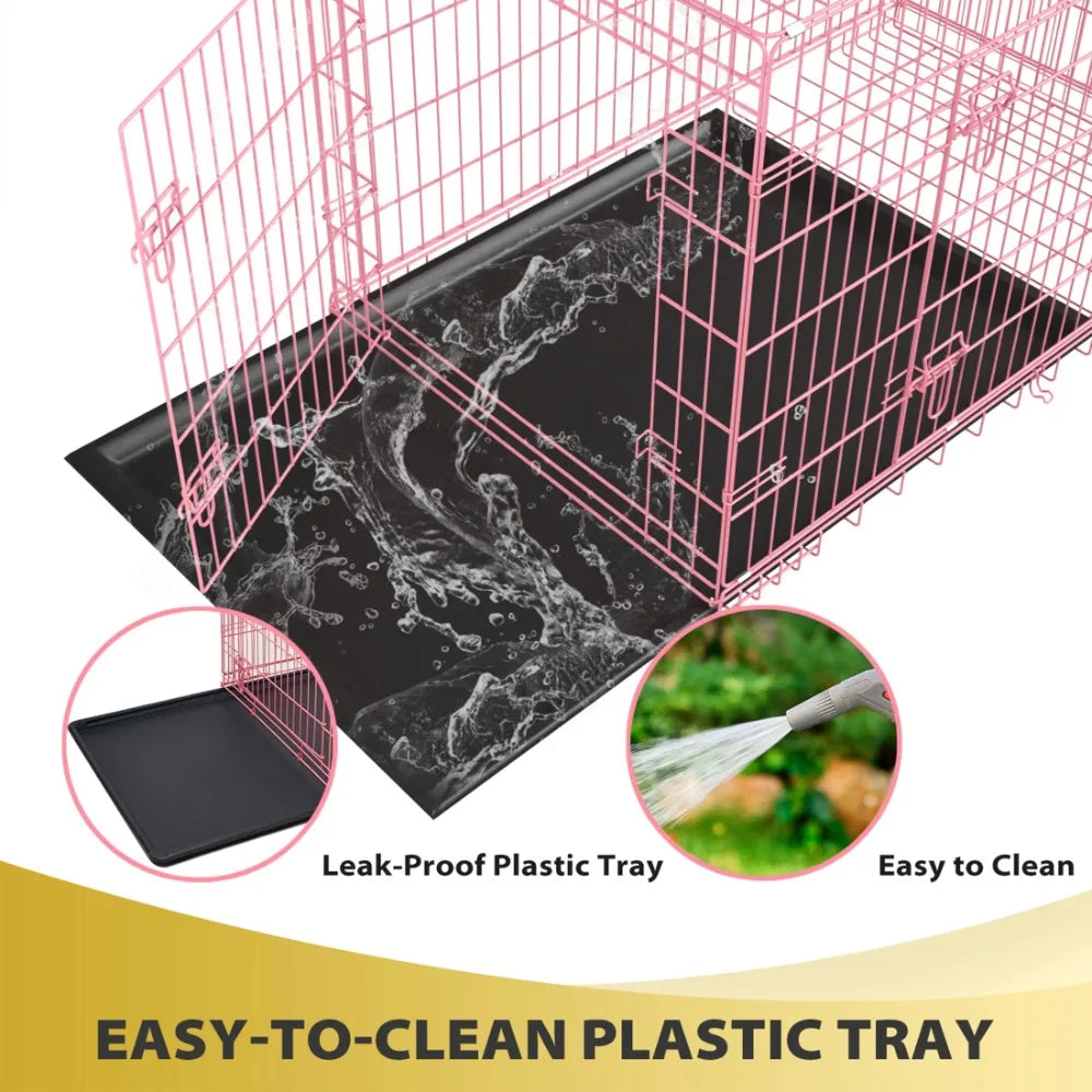 48 inch XXL Dog Crate Extra Large Dog Crate, Foldable DogCrate with Divider Metal Dogs Crate Dog Kennel