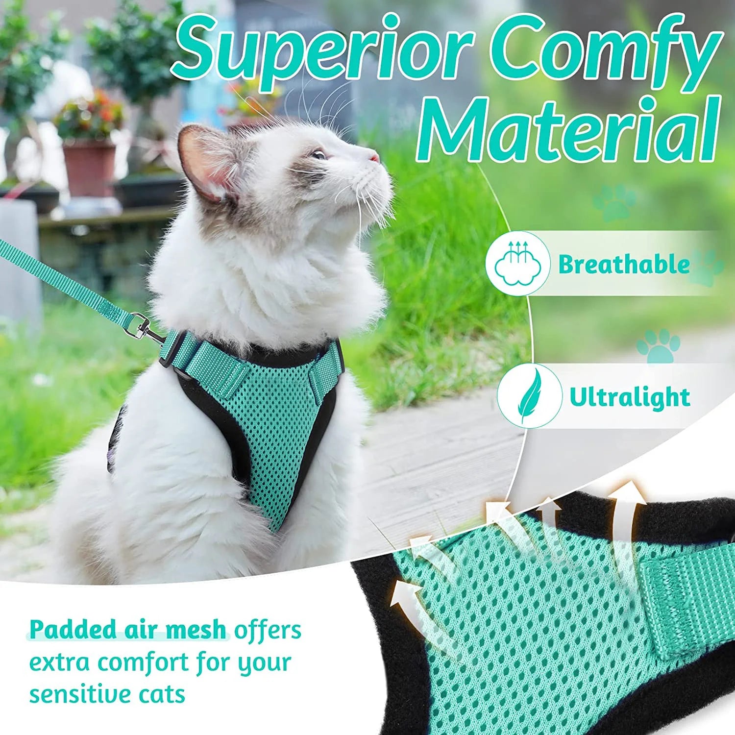 Escape-Proof Cat Harness & Leash for Walking 🐱💨