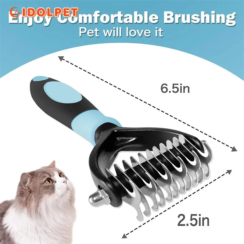 2-Sided Deshedding & Dematting Pet Brush 🐾✨