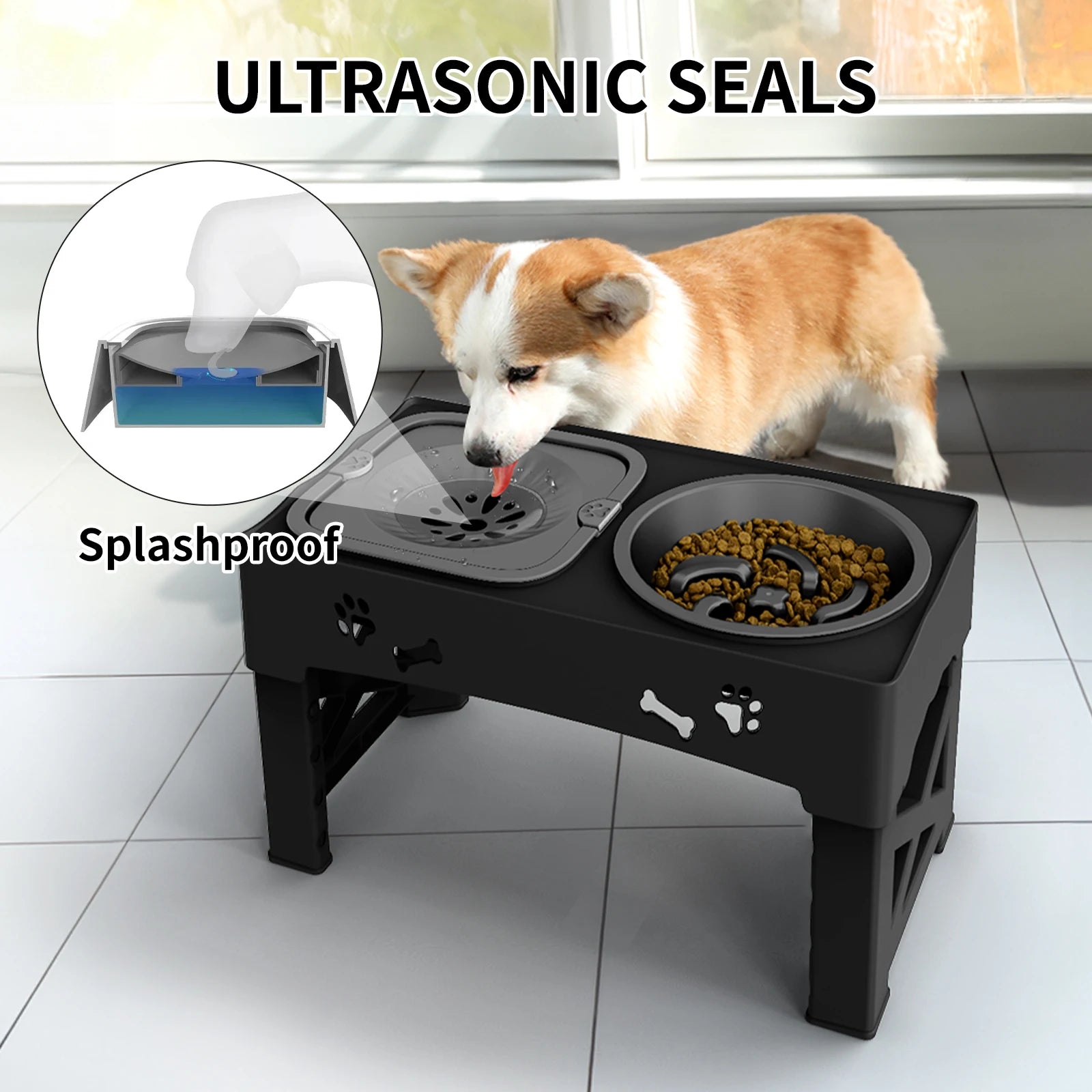 3 In 1 Pet Feeder Slow Feed Bowls Double Bowls