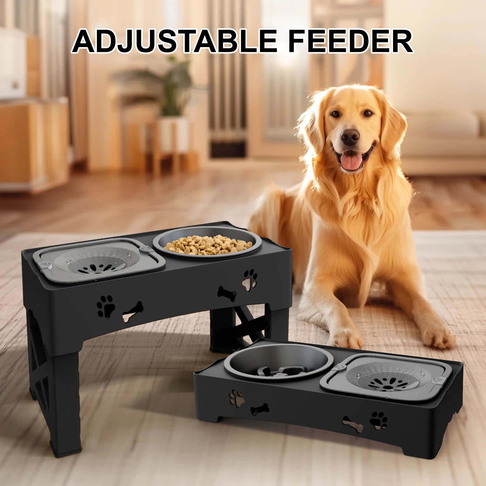 3 In 1 Pet Feeder Slow Feed Bowls Double Bowls